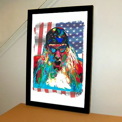 Michael Phelps Gold Medal Swimmer Summer Olympics Poster Print Wall Art 11x17 • $15.29