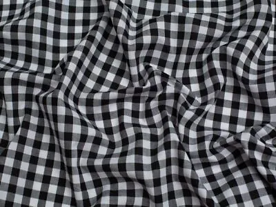 3/8 Inch Check Yarn Dyed Cotton Gingham Fabric 144cm / 57   Wide  - Per Metre • £13.99