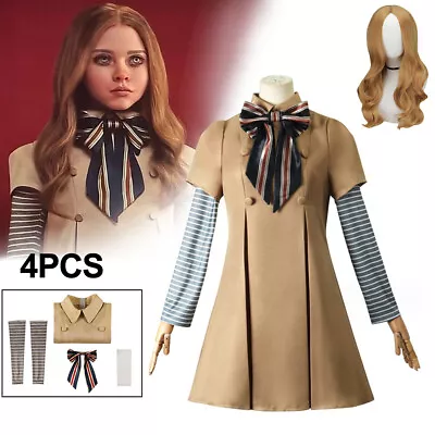 Thriller Movies M3GAN Costume Megan Dress AI Doll Robots Kids Halloween Cosplay • $33.49