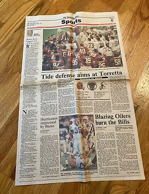 Huntsville Times Newspaper 1992 Alabama Crimson Tide Football Miami Bama RTR • $21.99