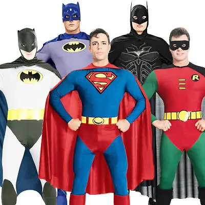 £31.99 • Buy Batman Robin Superman Fancy Dress Men's Superhero Adult Gents Costume Outfit
