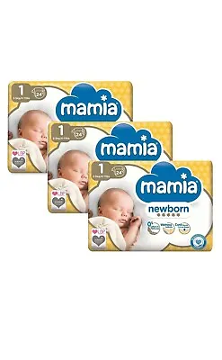 Mamia Baby Newborn Nappies Size 1 ( 2-5kg) 72 Nappies Ultra Dry Soft Nappies • £8.45