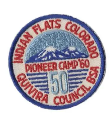 60 Pioneer Camp Indian Flats Colorado Quivira Council  BSA Patch BL Bdr.  [VA-46 • $5.95