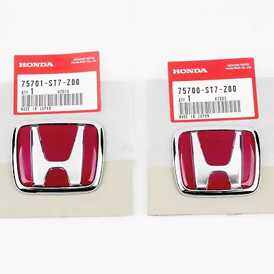 96-00 Honda Civic EK JDM RED H Type R - Front Rear Emblem 2PCS Set 92-95 Accord • $37.99