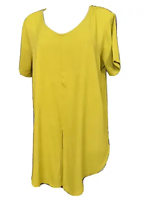 Ladies Top Women's Extra Long Shirt Blouse Vibrant Yellow ZULU & ZEPHYR 8 10 M • $23