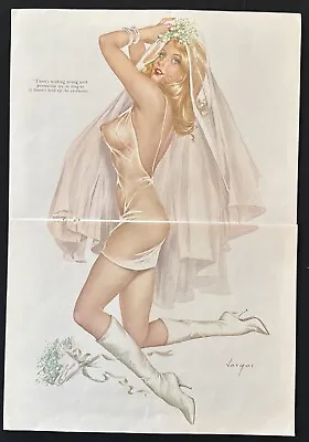 VARGAS GIRL Sexy Pin-up June 1969 Playboy Magazine Print  Bride In Boots 11 X 16 • $18.95