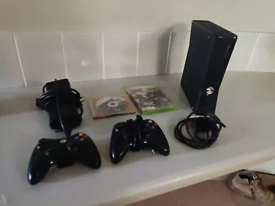 Xbox 360 S Slim 250gb Console + 3 GAMES + 2 Controllers!!!! • $145