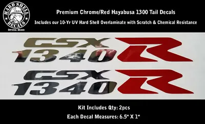 1340 R Hayabusa GSXR Chrome & Red Decal Kit 2pcs Premium Laminated 0175 • $13.95