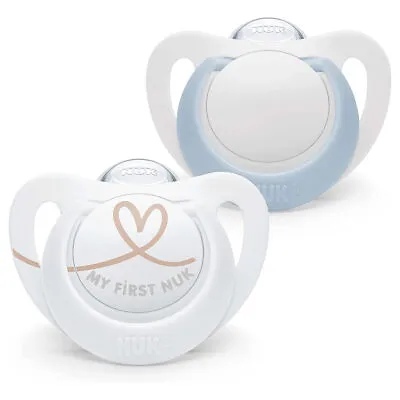 Nuk Star Soother New Born Baby Dummy Pacifier Bpa Free Size 2 Blue 0-6m 2 Pack • £9.99