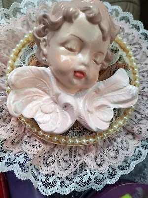 Vintage Ceramic Woman Lady Head With Lace & Faux Pearls Potpourri Under The Girl • $25.89