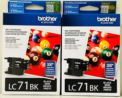 New Genuine Brother LC71 Black 2PK Ink Cartridges MFC-J280W MFC-J425W • $22.99