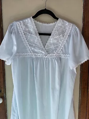 Vintage Cotton Baby Blue Nightgown Medium See Notes • $16