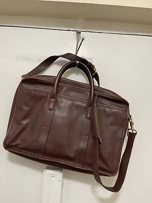 Vintage Coach Briefcase Brown Cowhide Leather 0538 Messenger Bag Shoulder Bag • $135