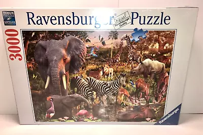 African Animals 3000 Piece Puzzle By Ravensburger NEW FACTORY SEALED 48”x32” • $27.95
