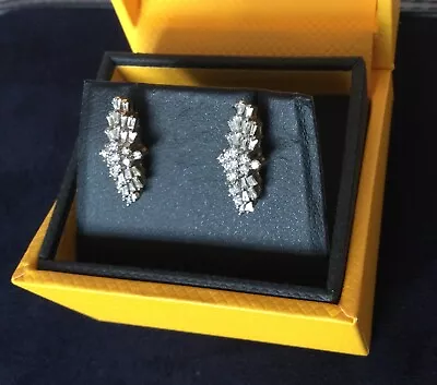 £450 • Buy Gold Diamond Earrings - 18ct Gold Diamond  Earrings For Pierced Ears, Screw Back