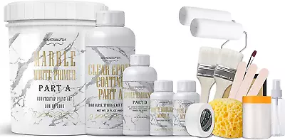 White Marble 25x Thick High Gloss Epoxy Countertop Paint Kit • $122.78