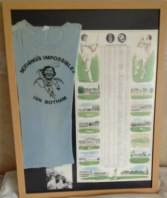 £50 • Buy CRICKETER LORD IAN BOTHAM FRAMED TEST RECORD Including Signature-COLLECT ONLY