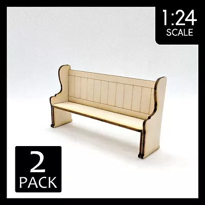 1:24 Scale Church Pew X2 Kit (unpainted Wood) - PNWM • $22.19