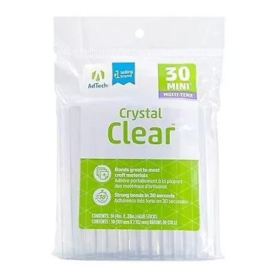 Adtech Crystal Clear Hot Glue Sticks Mini Size Pack Of 30 28 Dia And 4” Long • $4.79