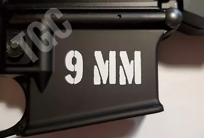 (3) 9mm VINYL DECAL Airsoft AR 9 Mm Lower Magwell Sticker Tactical Gear • $4.69
