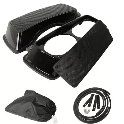 Dual 6x9 Speaker Lids Fit For Harley Touring Saddlebag Street Road Glide 93-13 • $54.99