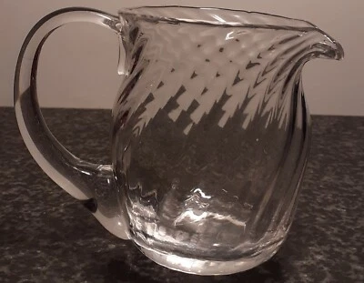 £9.99 • Buy Antique Victorian Wrythen Glass Crystal Cream Jug Polished Pontil Hand Made