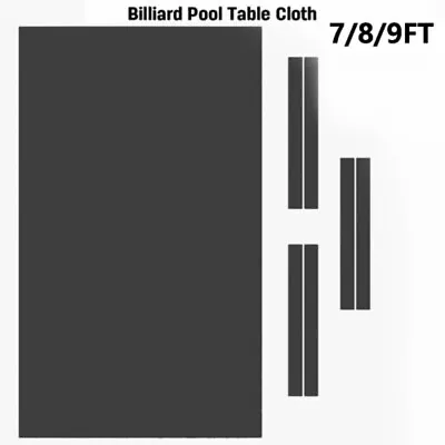 7/8/9ft Table Black Worsted Pool Table Cloth Pre Cut Fast Speed Billiard Felt • $57.50