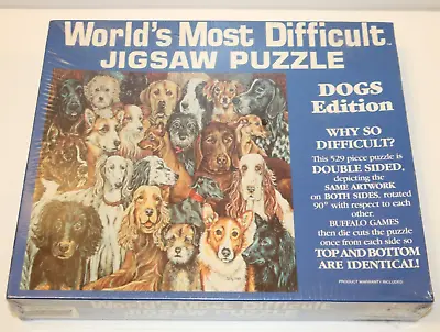 World's Most Difficult Jigsaw Puzzle Double Sided DOGS EDITION 529 PCS 15  X 15  • $11.95