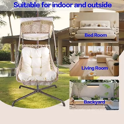 Swing Egg Chair 350 Pound  With Bracket And Sunscreen Cloth Indoor And Outdoor • $249.99