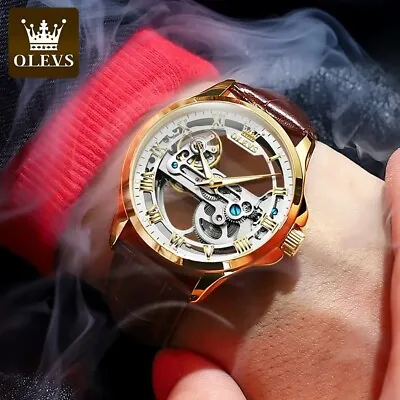 OLEVS Luxury Men Watches Automatic Mechanical Wristwatch Skeleton Waterproof • $67.89