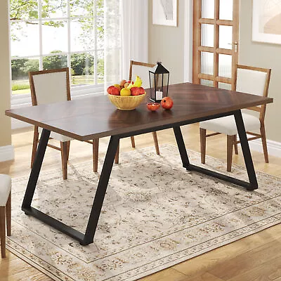 63  Industrial Rectangular Dining Table Large Breakfast Kitchen Talbe For 4 To 6 • $152.86