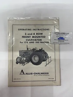Operating Instr. 2 & 4 Row Front Mounted Cultivator For Allis-Chalmers 170 180 • $10