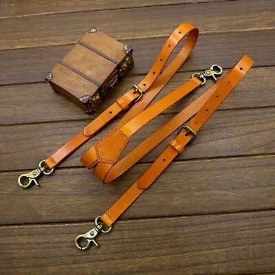 0.7  Genuine Leather Belt Loop Suspender For Men Strap Jeans Y Back Braces Hook • $26.99