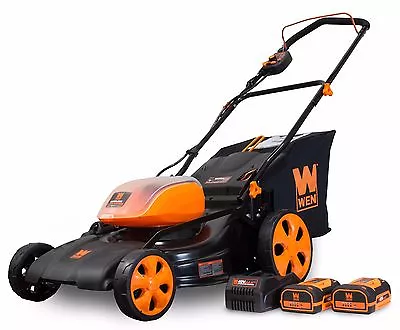 WEN 40439 40V Max Li-ion 19-Inch 3-in-1 Lawn Mower With Two Batteries & Charger • $344.02