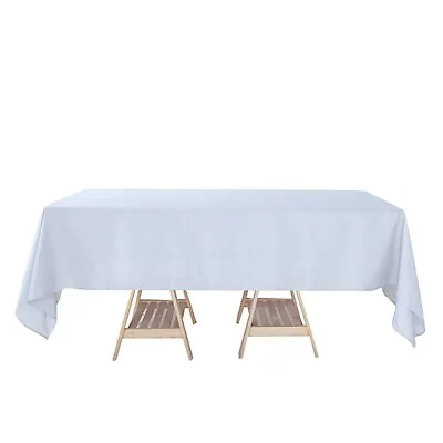 SILVER 72x120 RECTANGLE POLYESTER TABLECLOTH Light Gray Party Catering Linens • $10.04