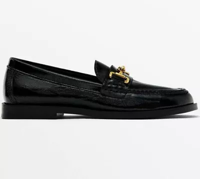 Massimo Dutti Loafers Women Size 6uk Black RP £120 • £85.50