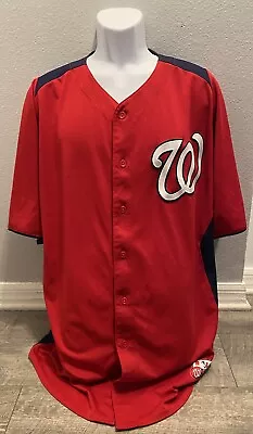 Washington Nationals Majestic Authentic Collection Cool Base Red Jersey Size 48  • $59.99