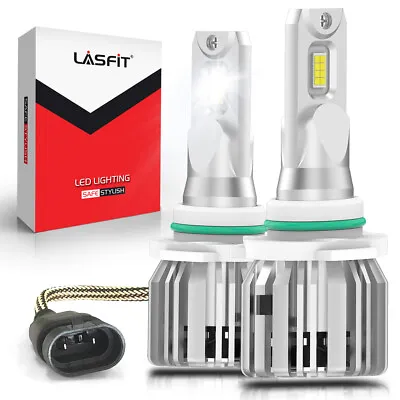 Pair Of LASFIT 9012 HIR2 LED Headlight Bulbs HID Kit Hi Lo Dual Beam 50W 5000LM • $34.99