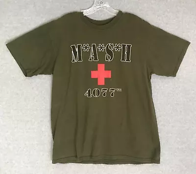 Vintage MASH Shirt Mens Large Green 4077th Short Sleeve M*A*S*H* Military Tee • $18.96