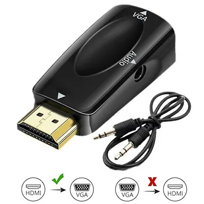 1080P HDMI Male To VGA Female Adapter Video Converter With Audio Output Cable • $7.99