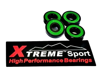 4 X 608 RS Xtreme ABEC 11 SWISS GREEN HIGH PERFORMANCE SCOOTER BEARING SET • £7.95