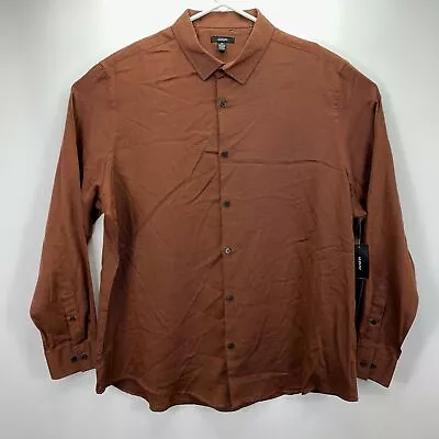 Alfani Mens Vesper Twill Button Down Shirt Copper 2XL • $12.56
