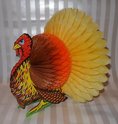 Vintage Beistle Thanksgiving Turkey Centerpiece 12  Made In USA • $10