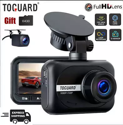 TOGUARD Dual Lens Dash Cam FHD 1080P Car Video DVR Dashboard Camera Recorder • $75.09