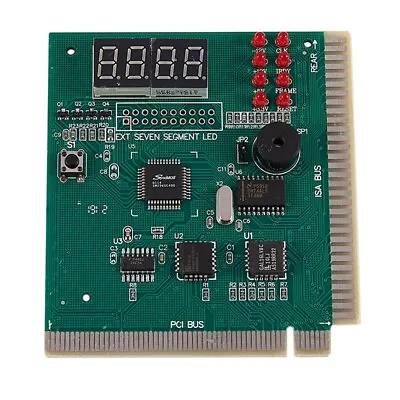 PC Motherboard Diagnostic Card 4-Digit PCI/ISA POST Code Analyzer Z6U2h • $8.51