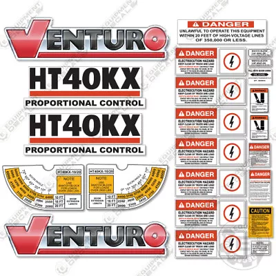 Fits Venturo HT40KX Decal Kit Boom Truck Replacement Stickers (HT 40 KX) • $144.95