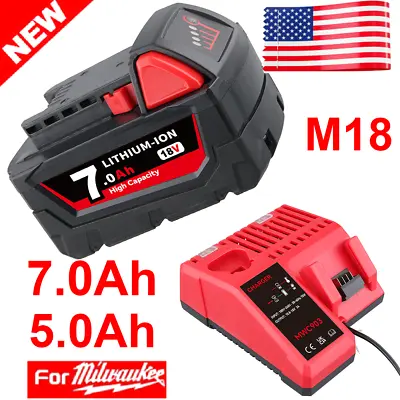 1/2Pack For Milwaukee M18 18V 5.0AH Extended Lithium 48-11-1890 Battery/Charger • $46