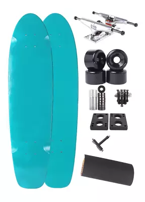 31  Mini Skateboard Complete Kit Black Wheels (Canadian Maple) Teal Painted • $69.99