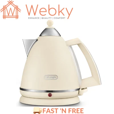 $189.72 • Buy Delonghi Argento Flora Electric Kettle, 360° Swivel Base, 1.7L - Jasmine Beige