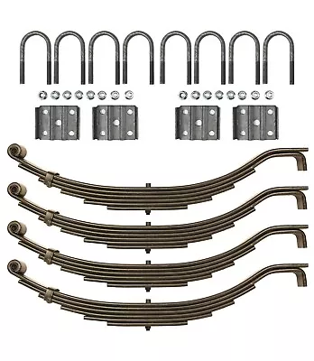 LIBRA 8000# 8K Tandem Trailer Axle Suspension Kit 4000# Leaf Springs U-bolt Kit • $365.39